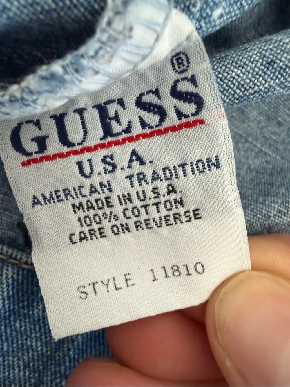 VINTAGE Guess Light Blue Denim Sleeveless vest - Picture 5 of 5